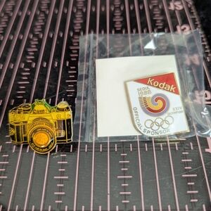 NOS 1988 Kodak Olympics Pin & Canon Camera Pin
